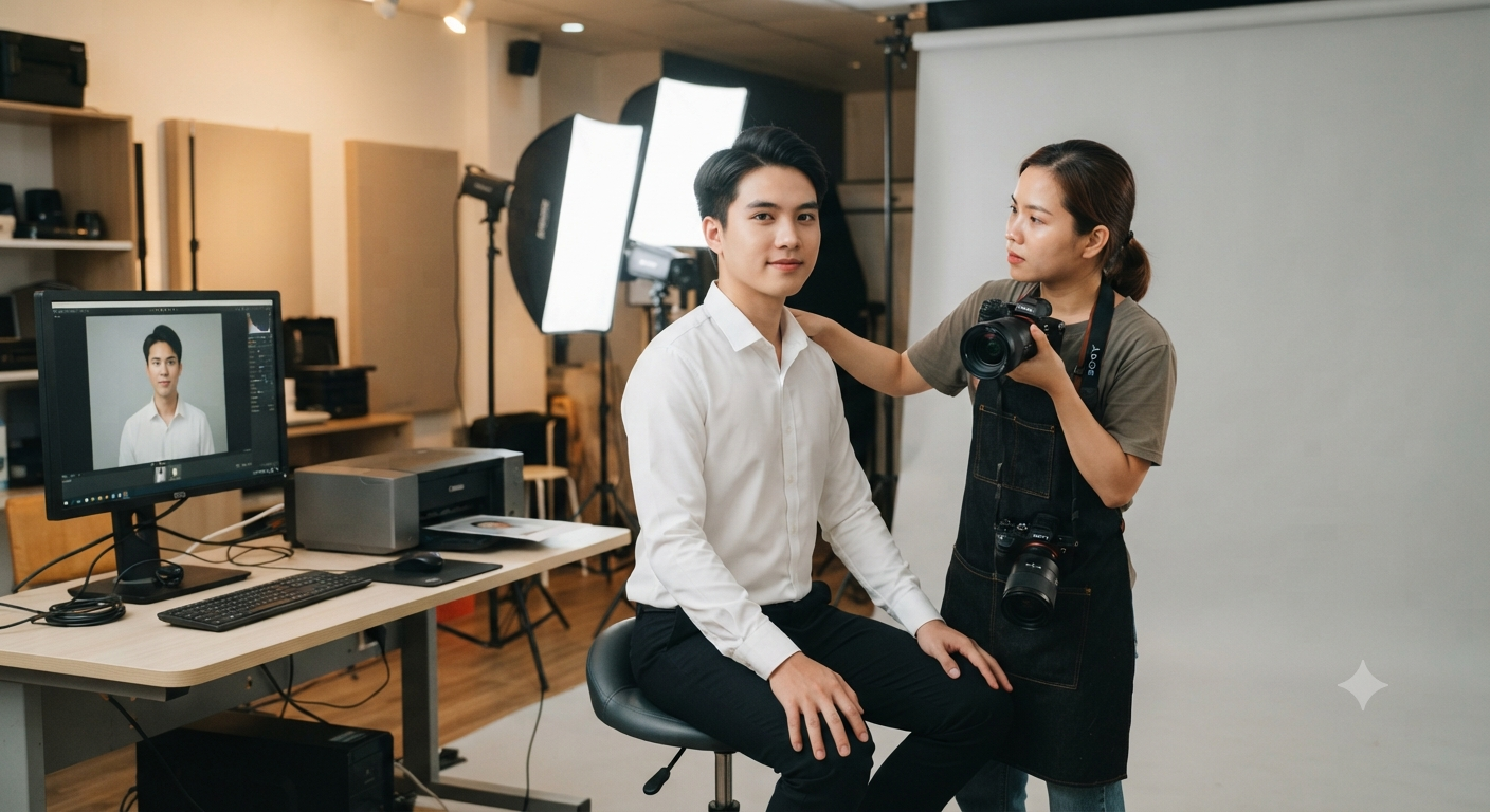 Quy trình chụp ảnh thẻ lấy liền tại studio chuyên nghiệp và vai trò của bạn